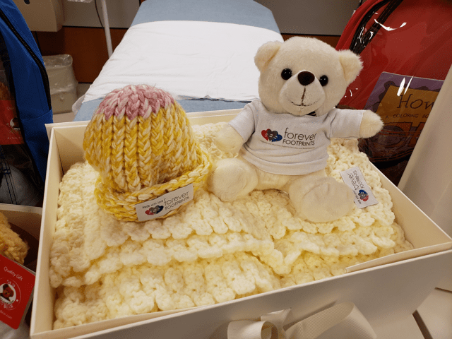baby gifts - teddy bear and hat 